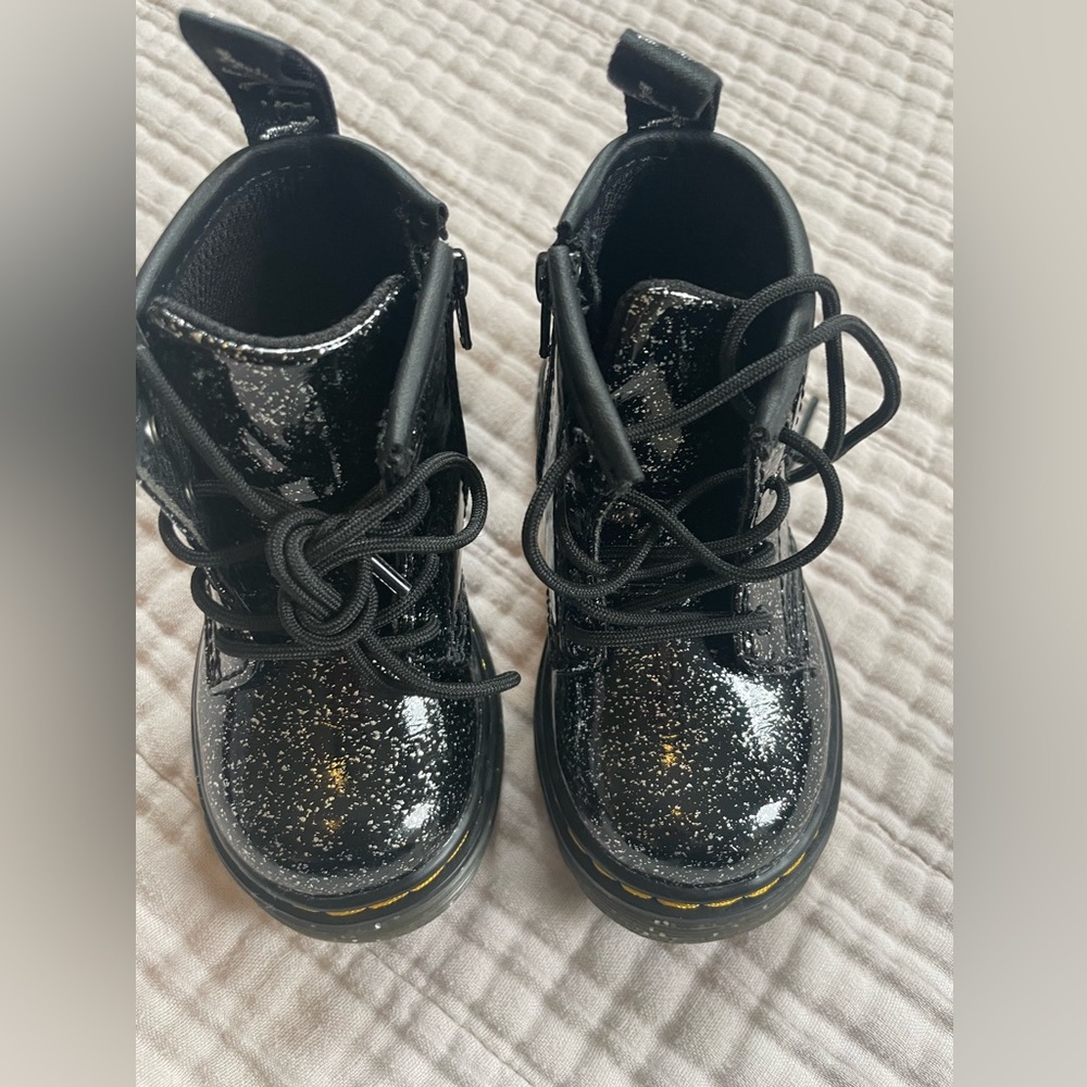 NWOT black sparkle doc martens